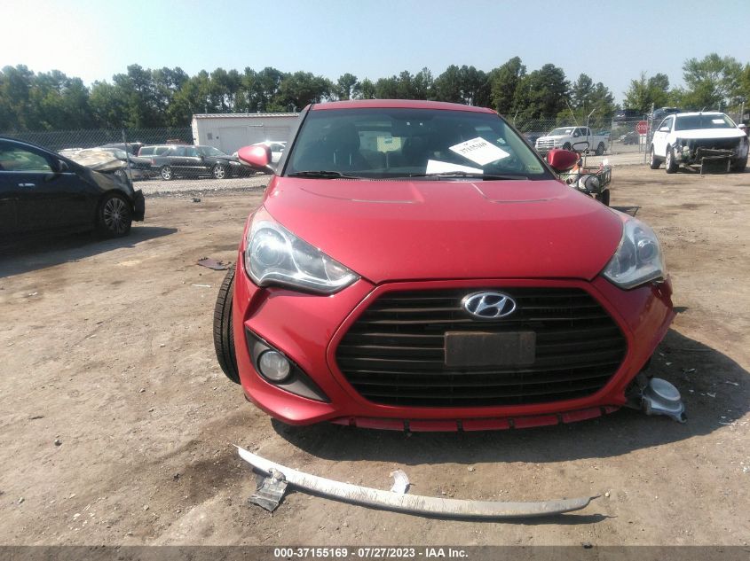 2013 HYUNDAI VELOSTER TURBO W/BLACK INT - KMHTC6AE7DU163563