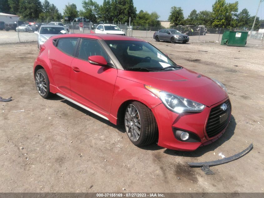 2013 HYUNDAI VELOSTER TURBO W/BLACK INT - KMHTC6AE7DU163563