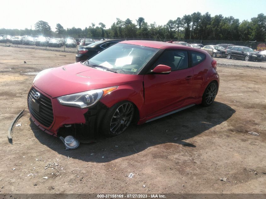 2013 HYUNDAI VELOSTER TURBO W/BLACK INT - KMHTC6AE7DU163563