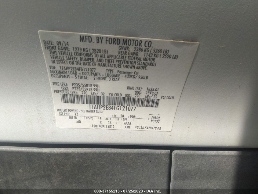 2015 FORD TAURUS SEL - 1FAHP2E84FG121077