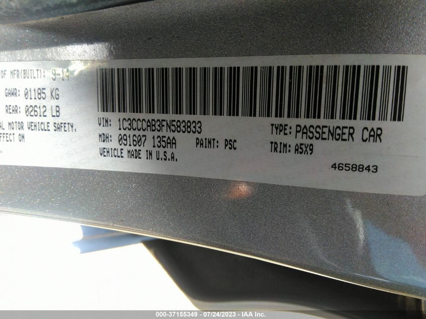 2015 CHRYSLER 200 LIMITED - 1C3CCCAB3FN583833