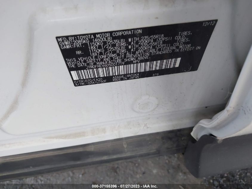 2013 TOYOTA RAV4 LIMITED - JTMDFREV6D5001719