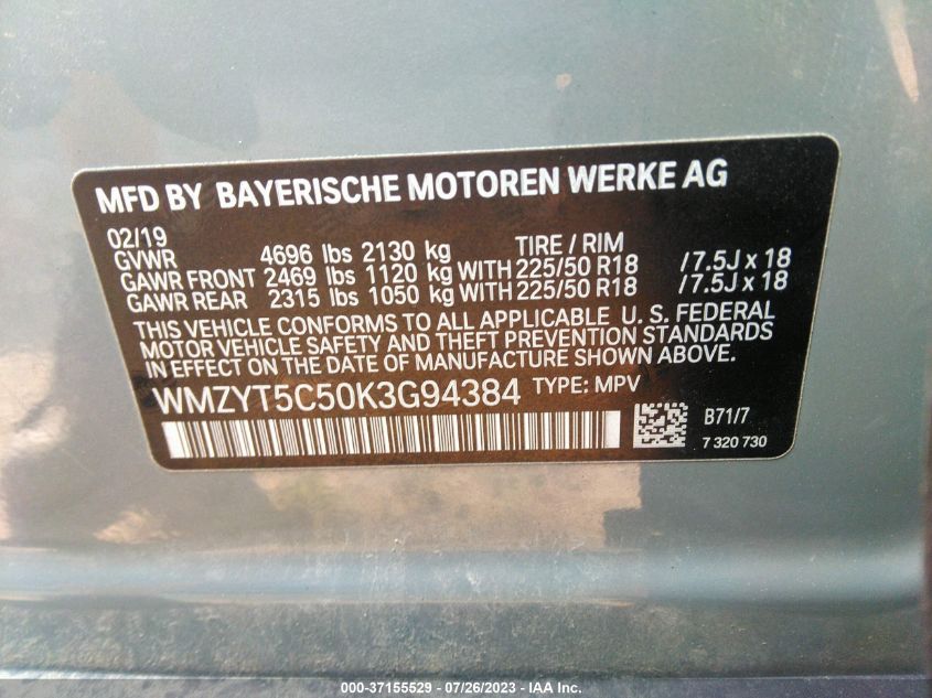 2019 MINI COUNTRYMAN COOPER S - WMZYT5C50K3G94384