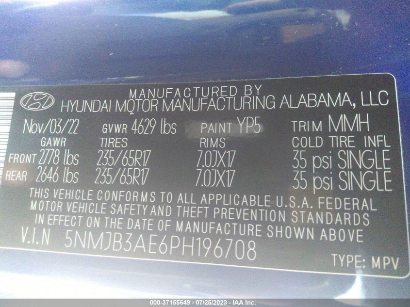 2023 HYUNDAI TUCSON SEL - 5NMJB3AE6PH196708