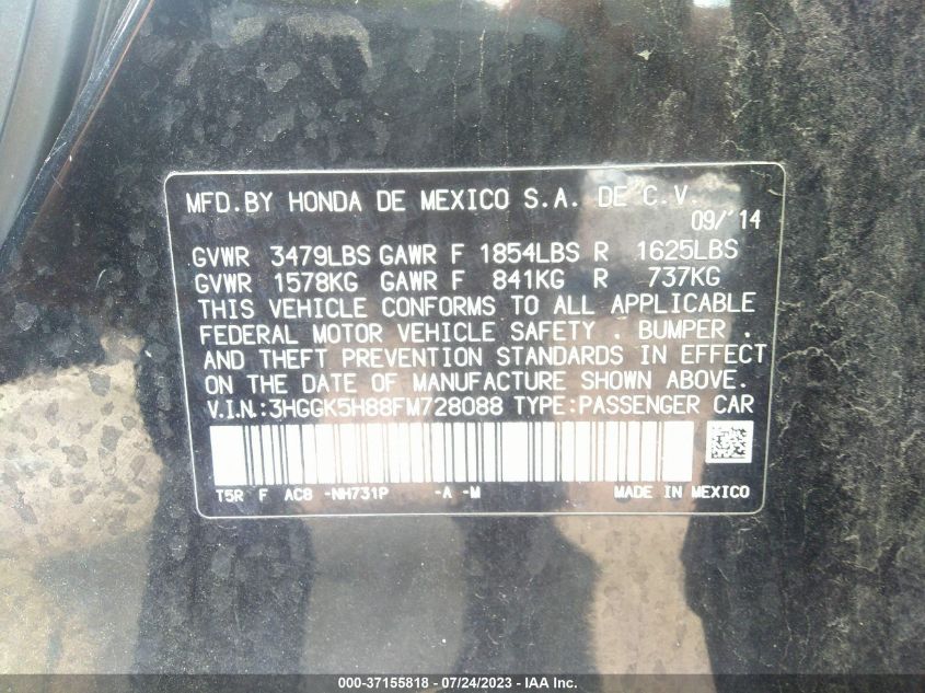 2015 HONDA FIT EX-L/EX - 3HGGK5H88FM728088