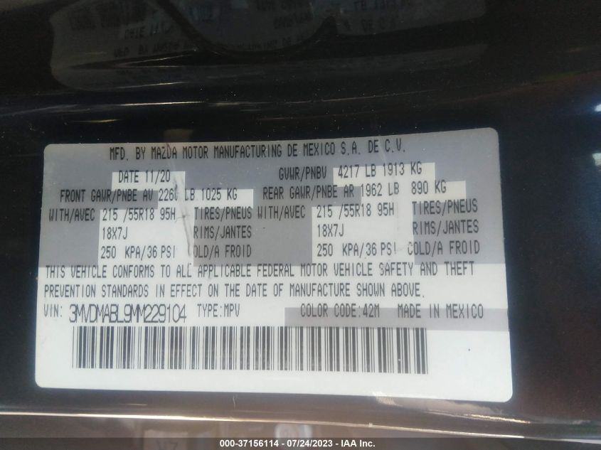 2021 MAZDA CX-30 SELECT - 3MVDMABL9MM229104