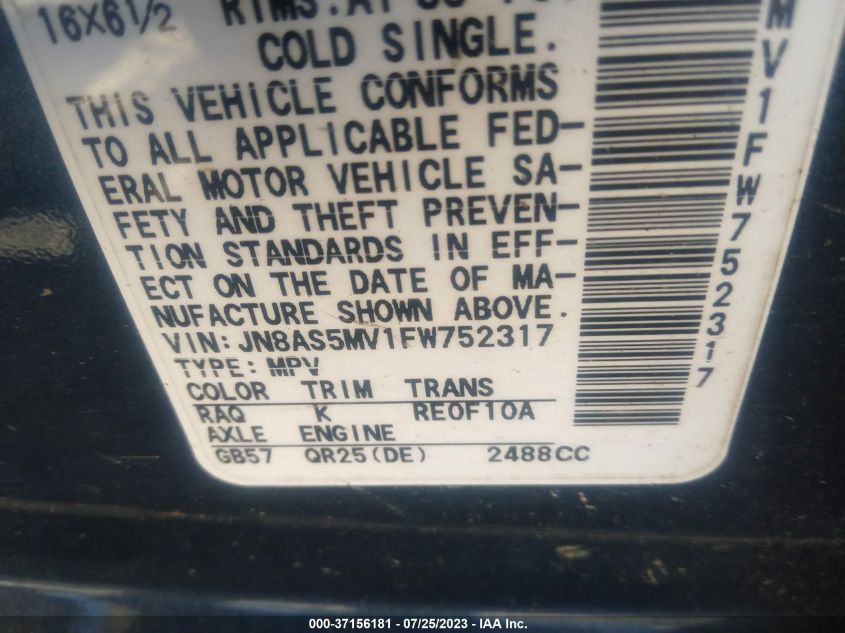 2015 NISSAN ROGUE SELECT S - JN8AS5MV1FW752317