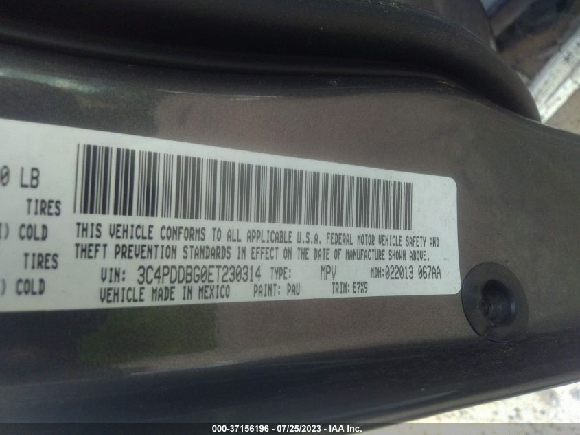 2014 DODGE JOURNEY SXT - 3C4PDDBG0ET230314