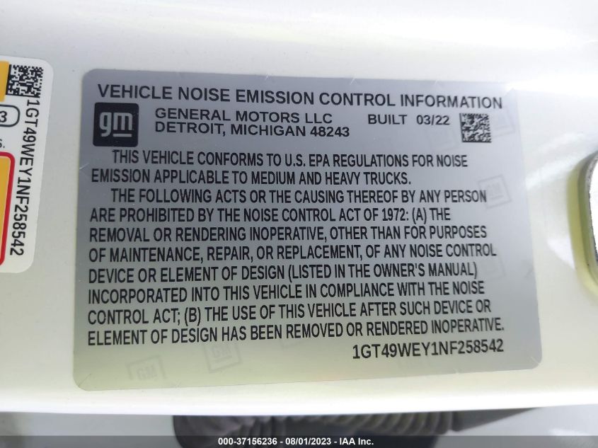 2022 GMC SIERRA 3500HD DENALI - 1GT49WEY1NF258542