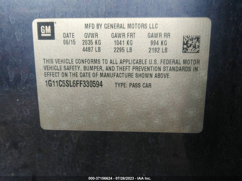 2015 CHEVROLET MALIBU LT - 1G11C5SL6FF330594