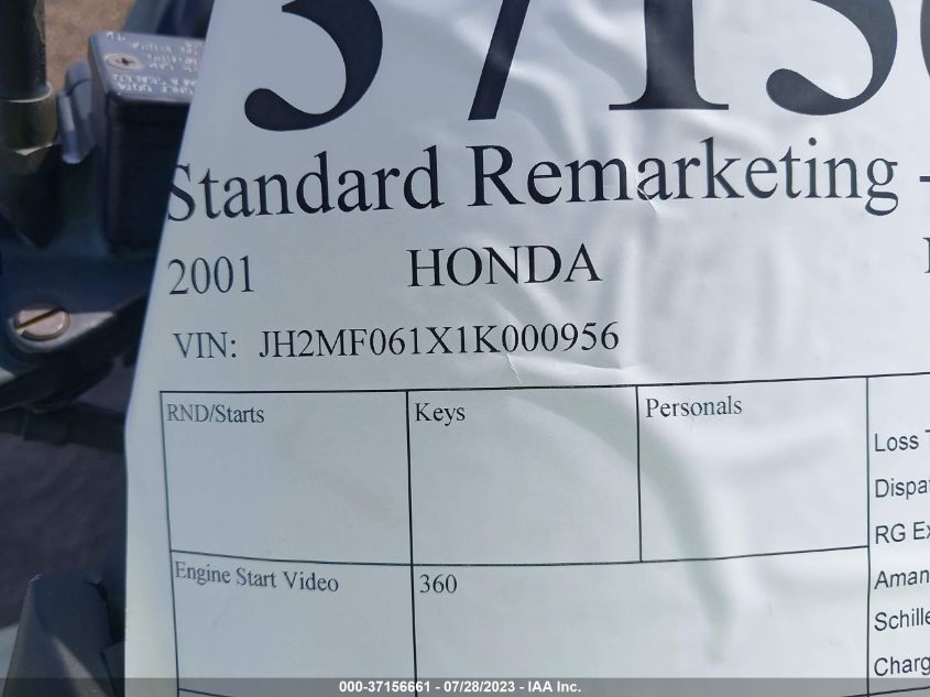 2001 HONDA NSS250 JH2MF061X1K000956