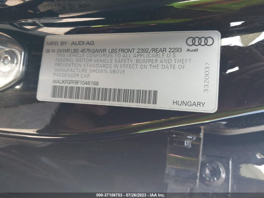 2015 AUDI A3 2.0T PRESTIGE - WAUKFGFF8F1046168