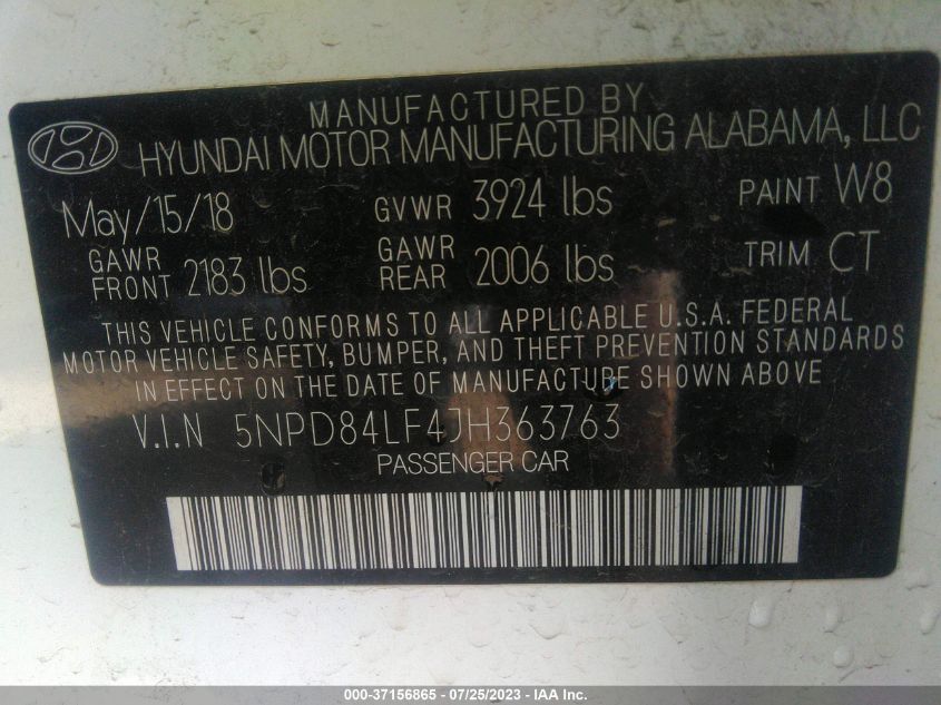 2018 HYUNDAI ELANTRA VALUE EDITION - 5NPD84LF4JH363763