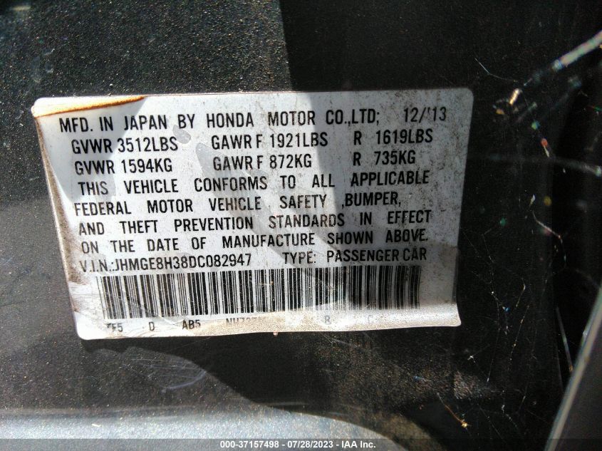2013 HONDA FIT - JHMGE8H38DC082947