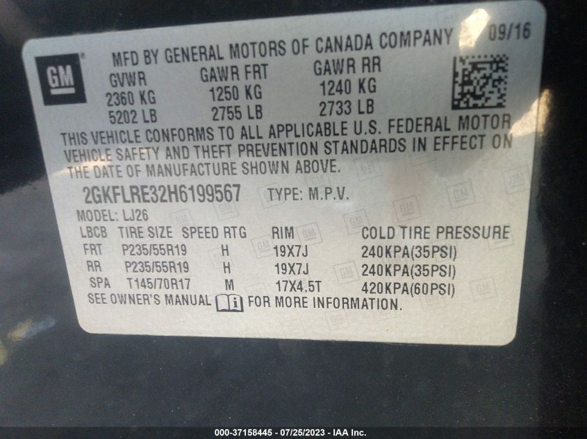 2017 GMC TERRAIN DENALI - 2GKFLRE32H6199567