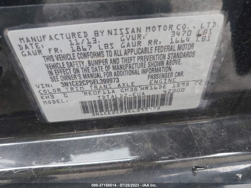 2014 NISSAN VERSA NOTE SV - 3N1CE2CP5EL399973