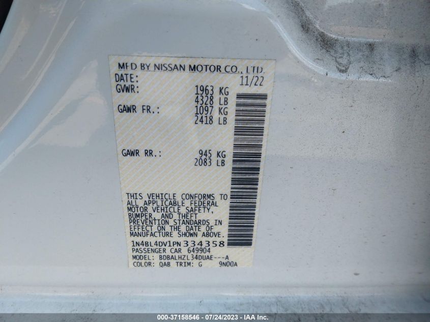 2023 NISSAN ALTIMA 2.5 SV - 1N4BL4DV1PN334358