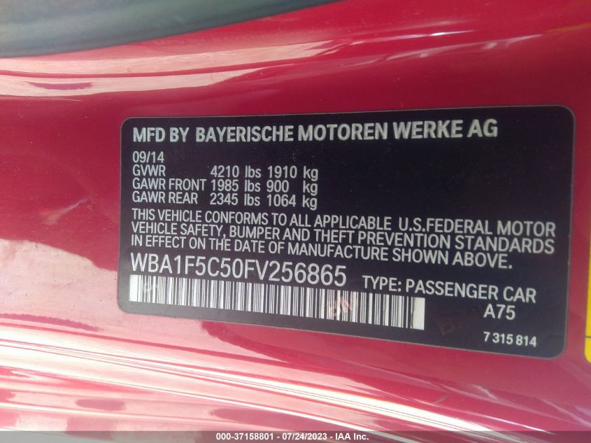 2015 BMW 2 SERIES 228I - WBA1F5C50FV256865