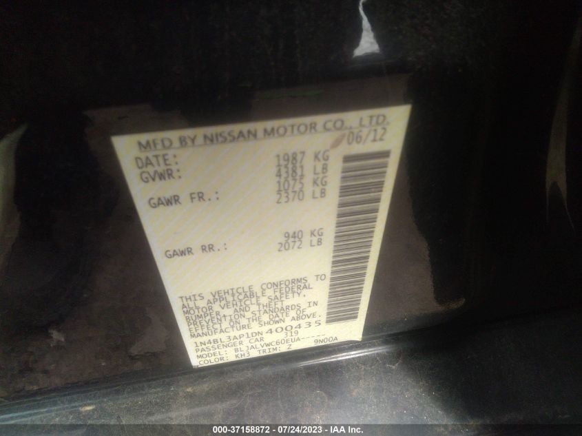 2013 NISSAN ALTIMA 3.5 SL - 1N4BL3AP1DN400435