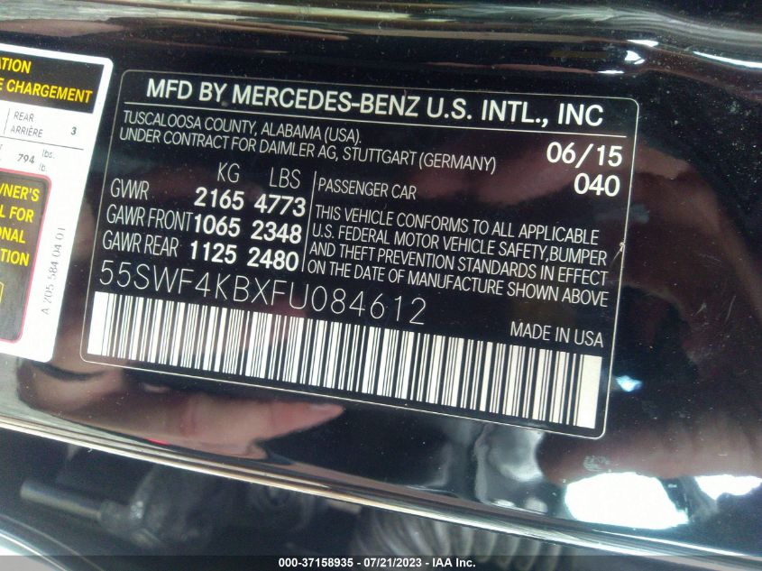 2015 MERCEDES-BENZ C-CLASS C 300 - 55SWF4KBXFU084612