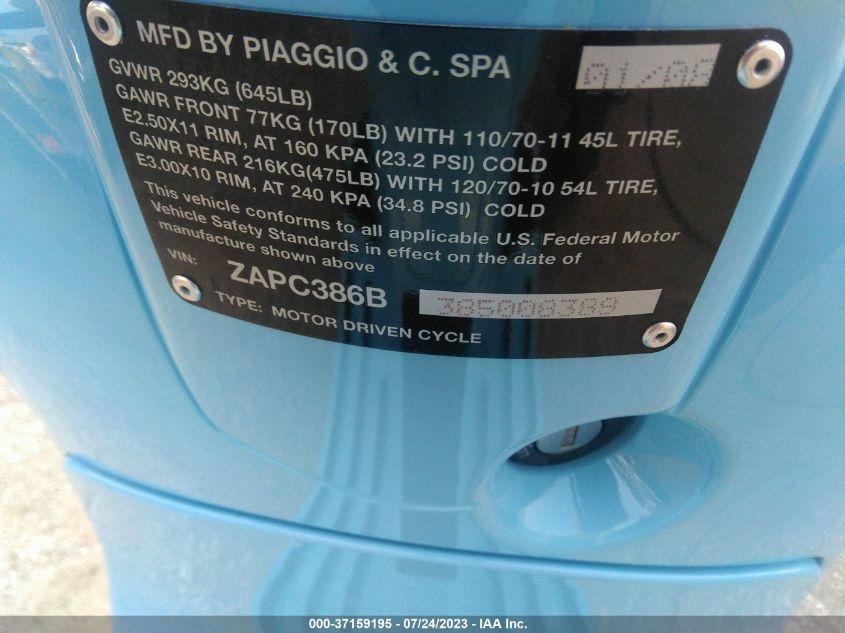 2008 VESPA LX 50 ZAPC386B385008389