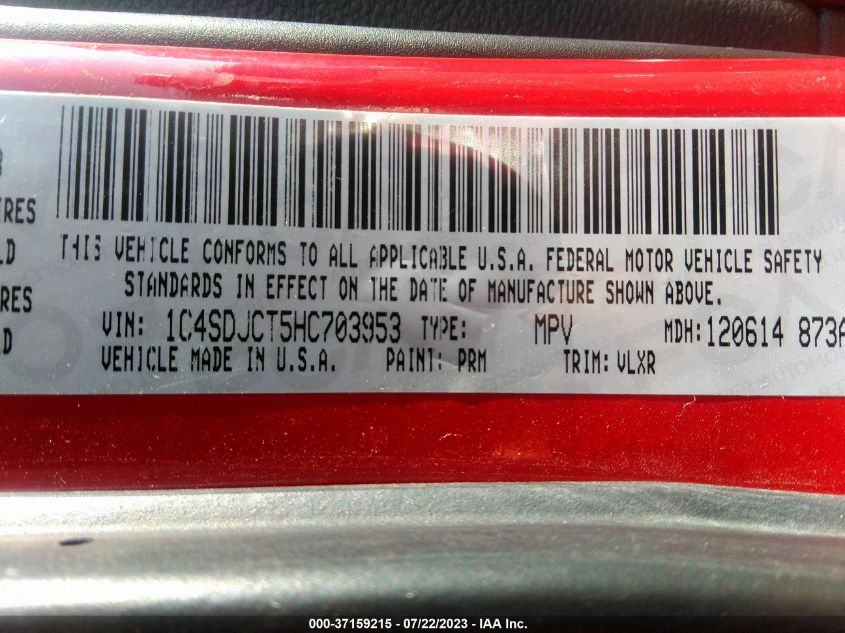 2017 DODGE DURANGO R/T - 1C4SDJCT5HC703953