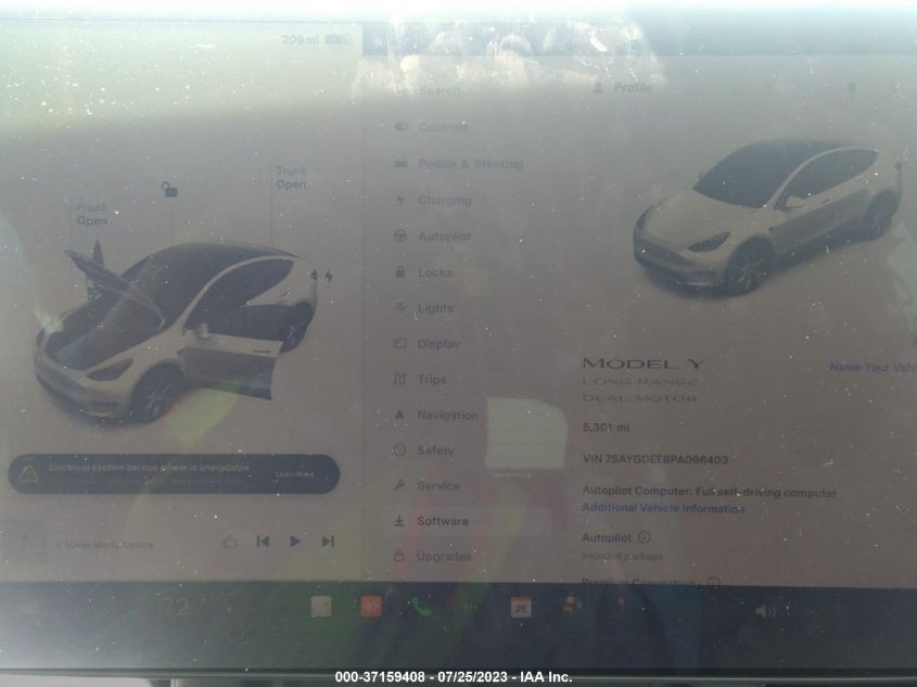 2023 TESLA MODEL Y LONG RANGE - 7SAYGDEE8PA096403