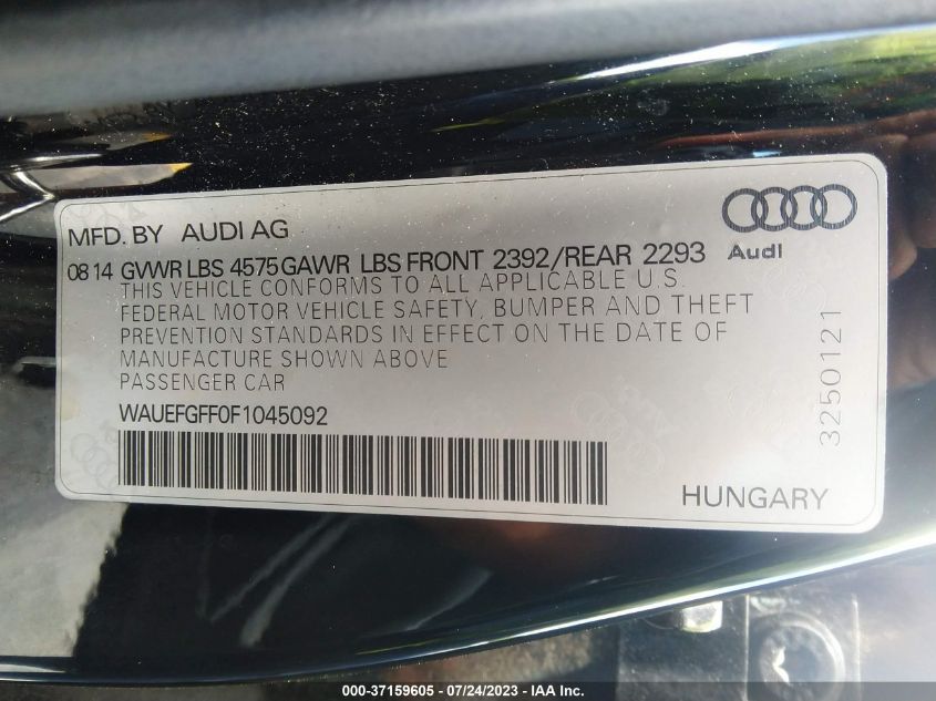2015 AUDI A3 2.0T PREMIUM PLUS - WAUEFGFF0F1045092