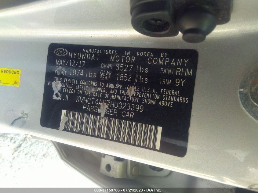 2017 HYUNDAI ACCENT SE - KMHCT4AE7HU323399