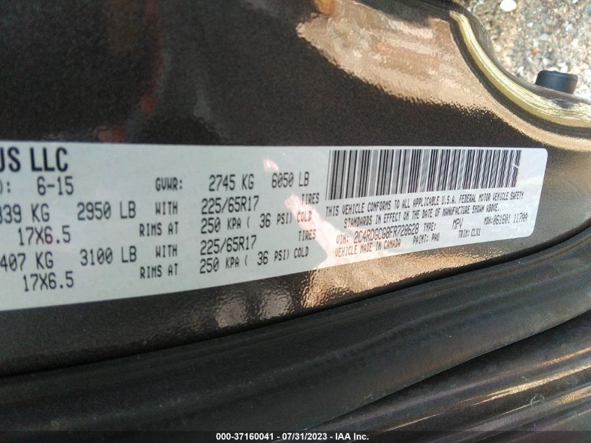 2015 DODGE GRAND CARAVAN SXT PLUS - 2C4RDGCG8FR728628