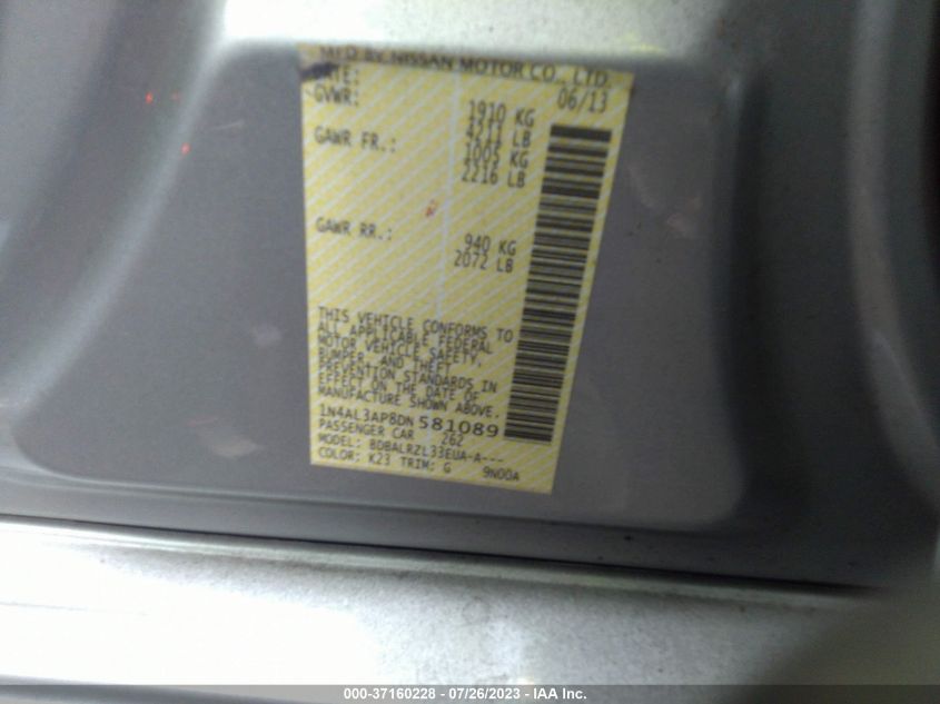 2013 NISSAN ALTIMA 2.5 S - 1N4AL3AP8DN581089