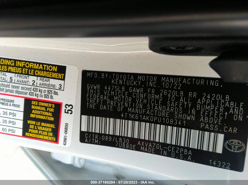 2023 TOYOTA CAMRY XSE - 4T1K61AK0PU108341