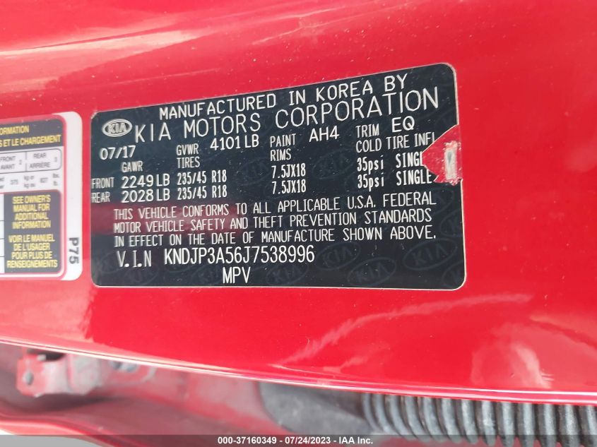 2018 KIA SOUL + - KNDJP3A56J7538996