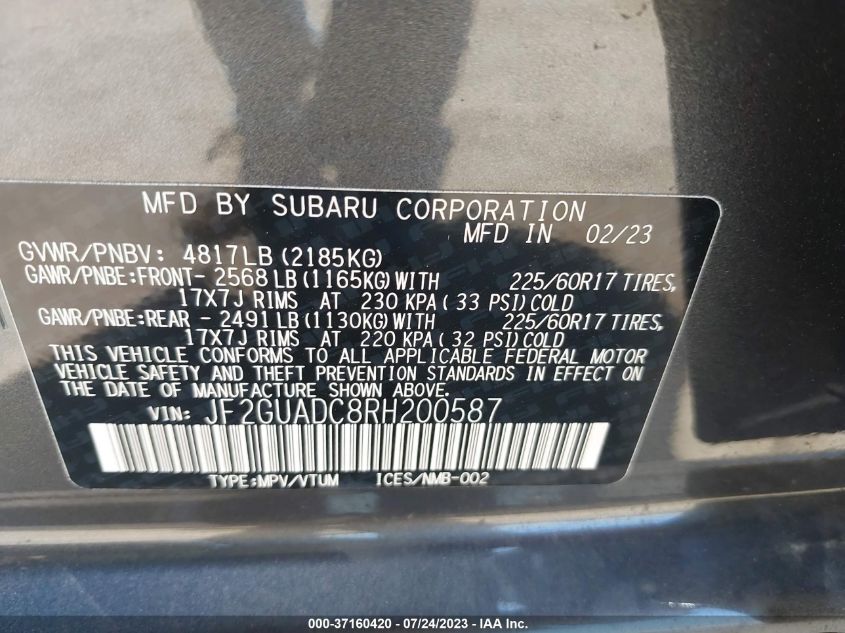 2024 SUBARU CROSSTREK PREMIUM - JF2GUADC8RH200587