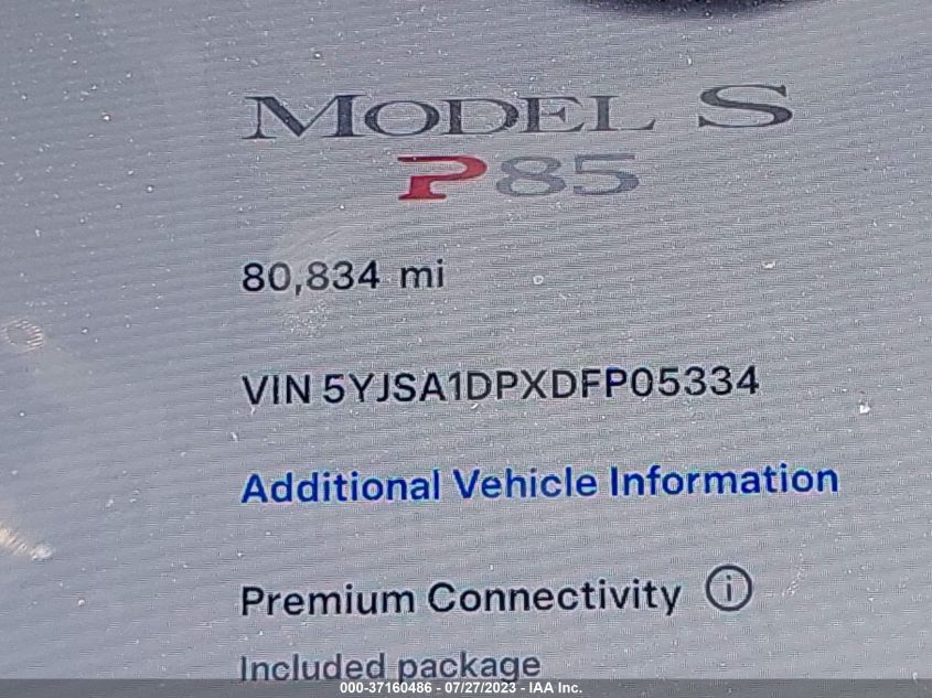 2013 TESLA MODEL S PERFORMANCE - 5YJSA1DPXDFP05334