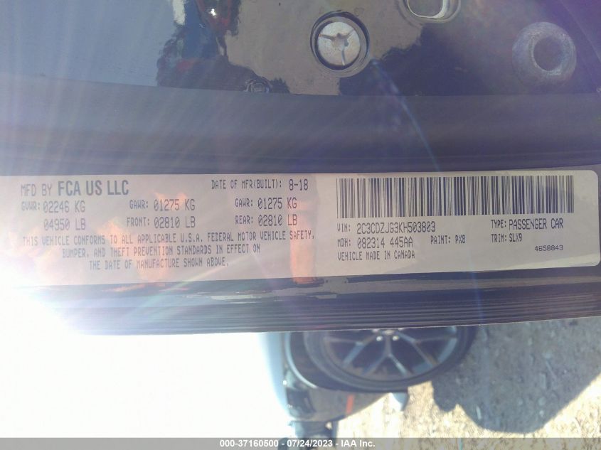 2019 DODGE CHALLENGER GT - 2C3CDZJG3KH503803