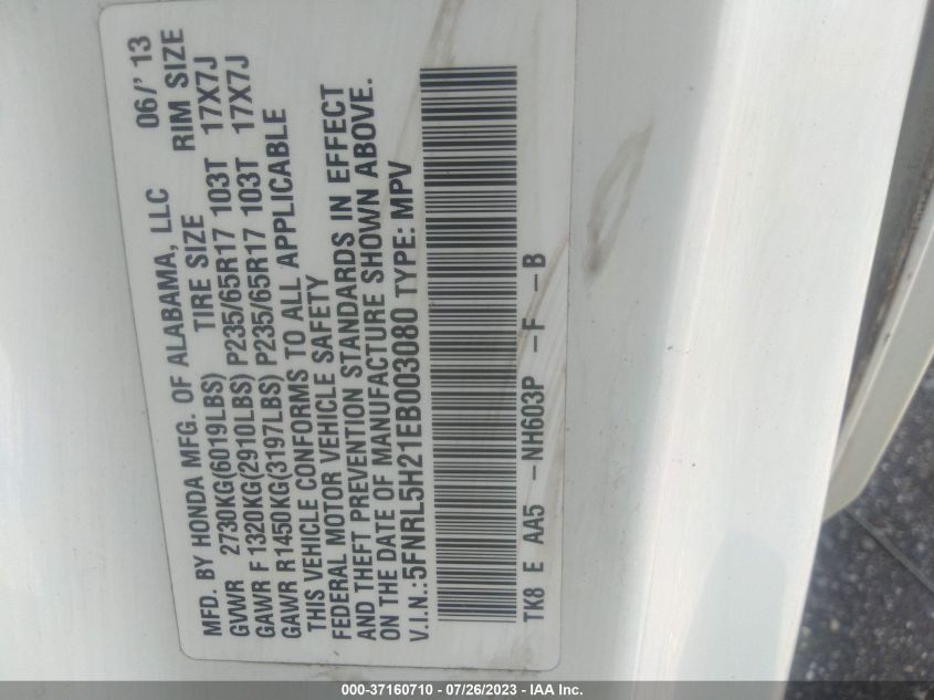 2014 HONDA ODYSSEY LX - 5FNRL5H21EB003080