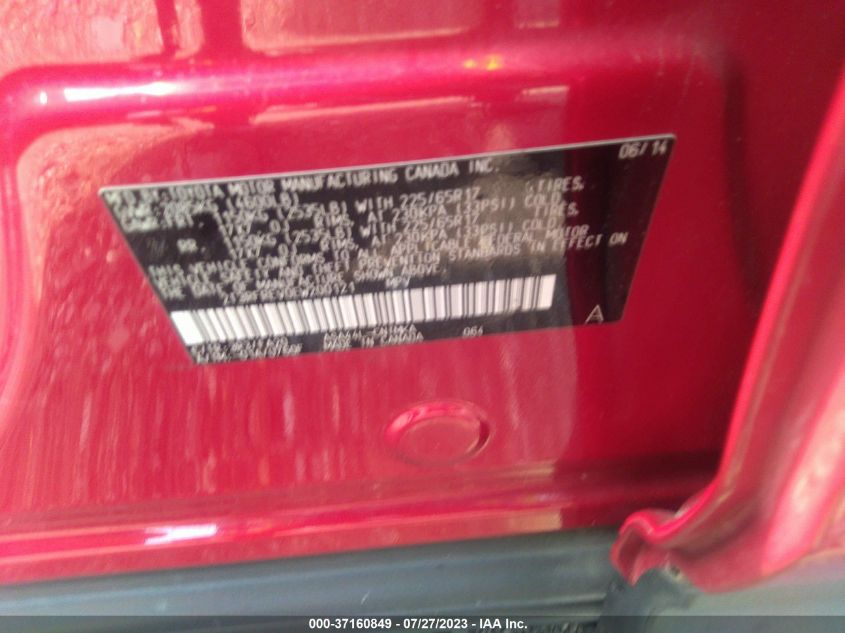 2014 TOYOTA RAV4 XLE - 2T3RFREV0EW200121