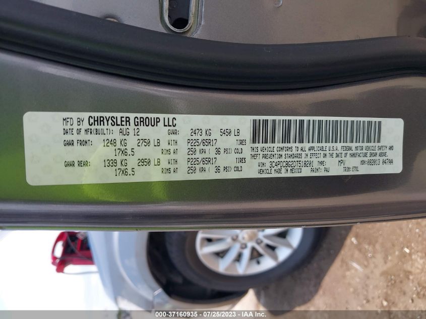 2013 DODGE JOURNEY SXT - 3C4PDCBG2DT518201