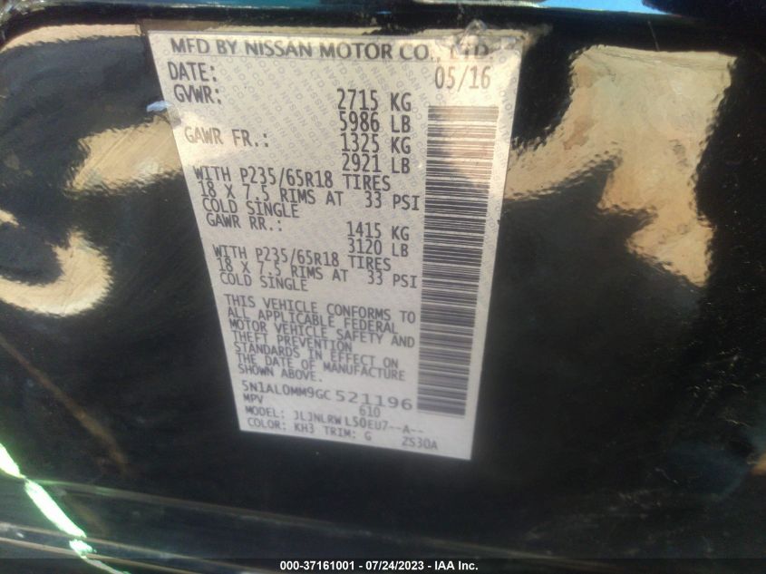 2016 INFINITI QX60 - 5N1AL0MM9GC521196
