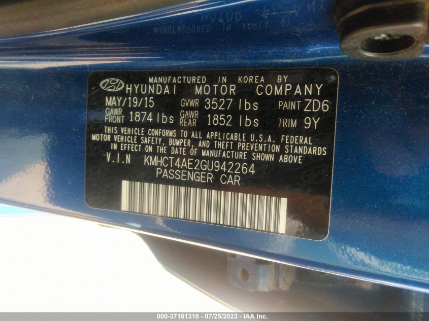 2016 HYUNDAI ACCENT SE - KMHCT4AE2GU942264
