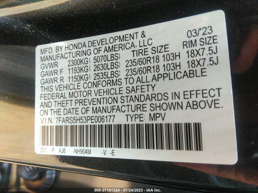 2023 HONDA CR-V HYBRID SPORT - 7FARS5H53PE006177