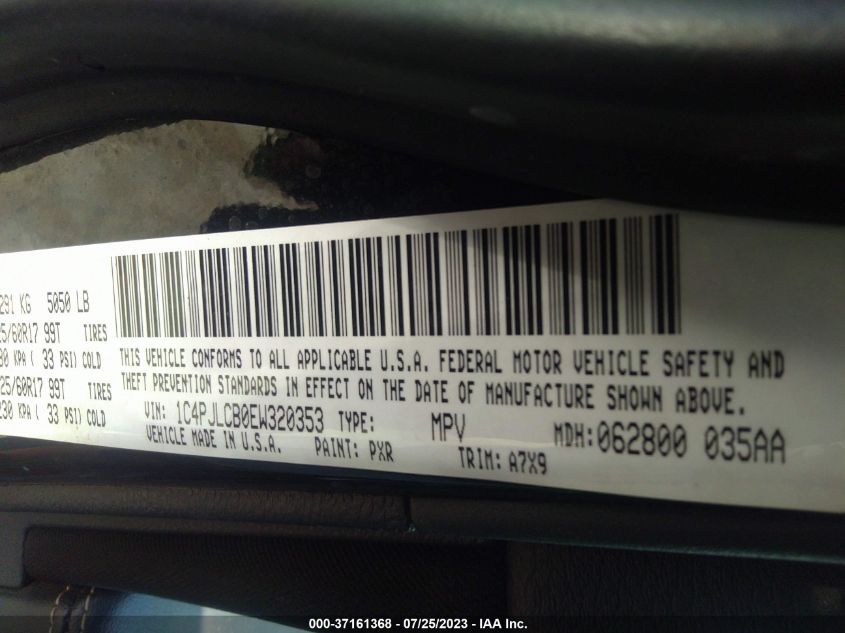 2014 JEEP CHEROKEE LATITUDE - 1C4PJLCB0EW320353