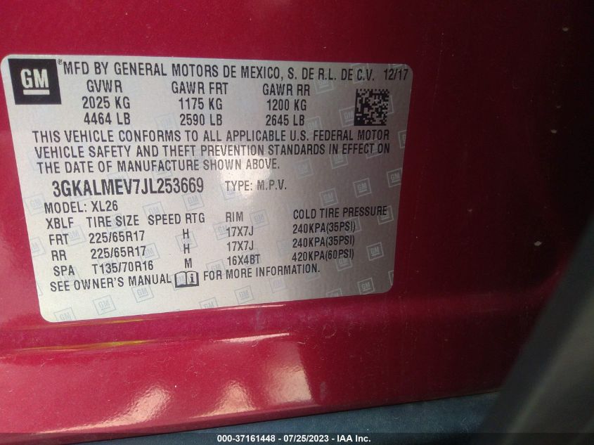 2018 GMC TERRAIN SLE - 3GKALMEV7JL253669