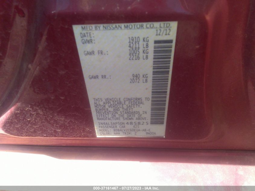 2013 NISSAN ALTIMA 2.5 SL - 1N4AL3AP5DN485825