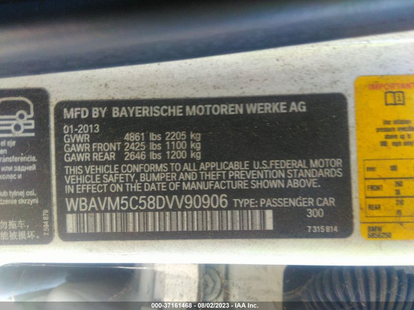 2013 BMW X1 XDRIVE35I - WBAVM5C58DVE90906