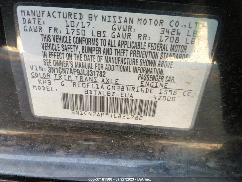 2018 NISSAN VERSA SEDAN SV - 3N1CN7AP9JL831782
