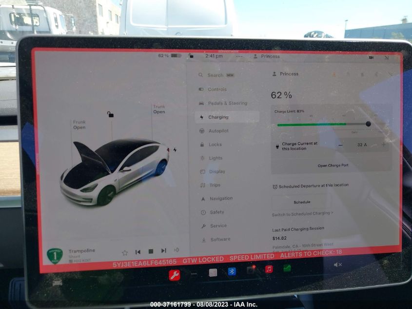2020 TESLA MODEL 3 STANDARD RANGE - 5YJ3E1EA6LF645165