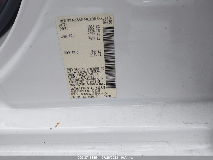 2020 NISSAN ALTIMA S - 1N4BL4BV9LN323685