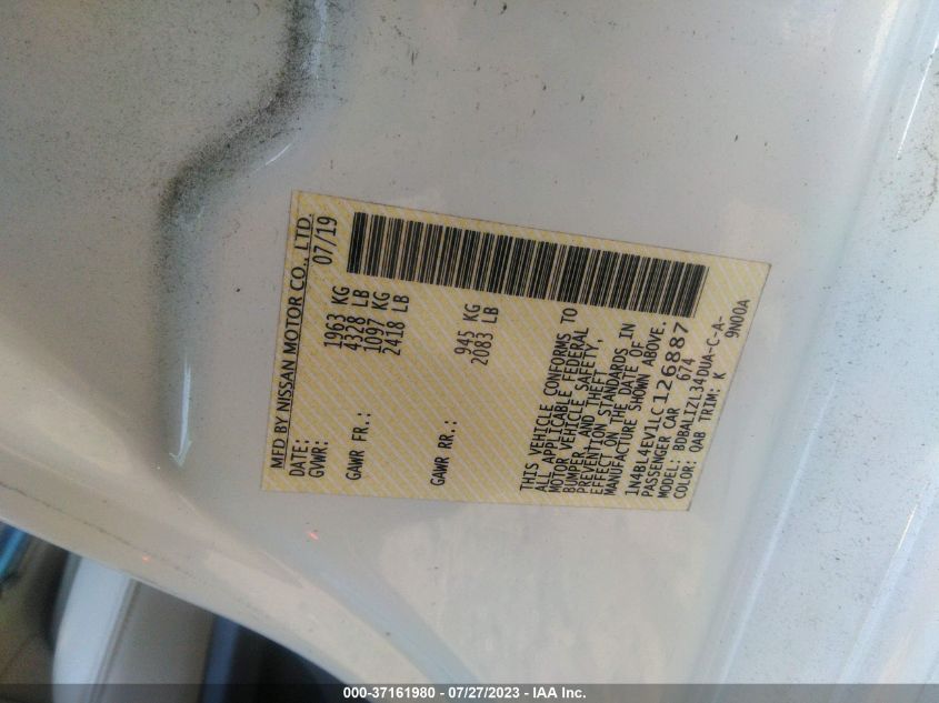 2020 NISSAN ALTIMA 2.5 SL - 1N4BL4EV1LC126887